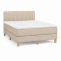 Beige kontinentalseng med polstret sengegavl 180 x 200 cm